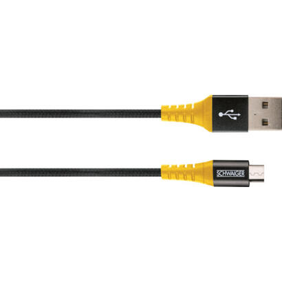 schwaiger-wkum10-511-cable-usb-usb-20-12-m-usb-a-micro-usb-b-negro-amarillo