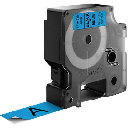 dymo-cinta-de-transferencia-termica-d1-45806-etiquetas-estandar-negro-sobre-azul-de-19mmx7m-poliester-autoadhesiva-rotuladora-la