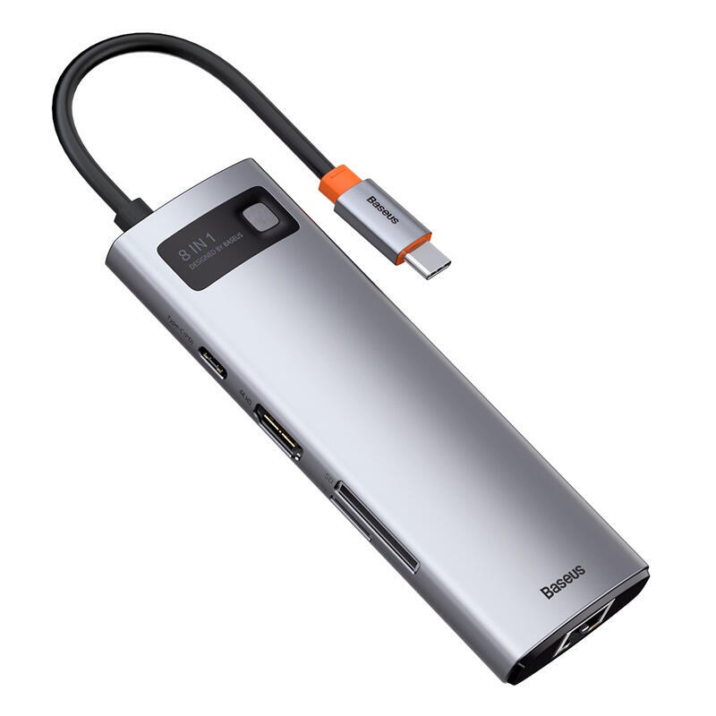 baseus-hub-metal-gleam-8-en-1-tipo-c-3x-usb-30-pd-hdmi-rj45-lector-de-tarjetas-sd-microsd baseus-hub-metal-gleam-8-en-1-tipo-c-3x-usb-30-pd-hdmi-rj45-lector-de-tarjetas-sd-microsd