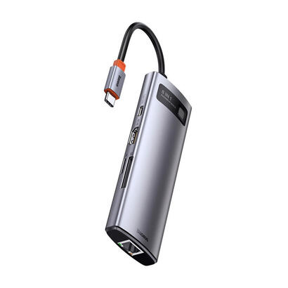baseus-hub-metal-gleam-8-en-1-tipo-c-3x-usb-30-pd-hdmi-rj45-lector-de-tarjetas-sd-microsd