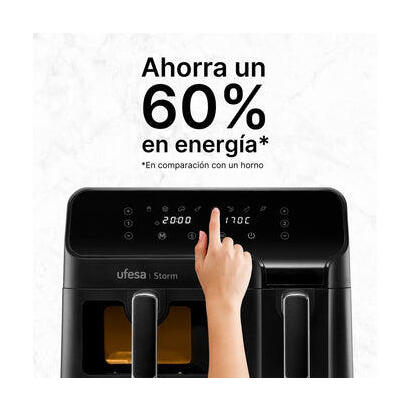 freidora-de-aire-ufesa-storm-doble-2700w-9l-negro