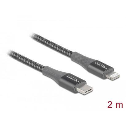 delock-86632-cable-de-datos-y-de-carga-usb-type-c-a-lightning-para-iphone-ipad-y-ipod-gris-2-m-mfi