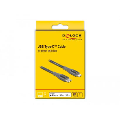 delock-86632-cable-de-datos-y-de-carga-usb-type-c-a-lightning-para-iphone-ipad-y-ipod-gris-2-m-mfi