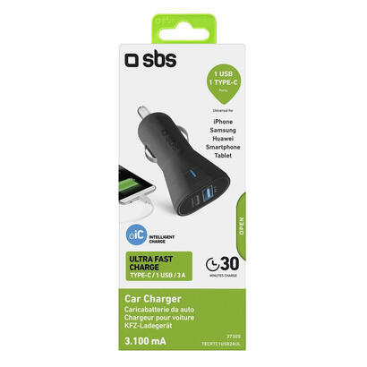 sbs-tecrtc1usb2aul-cargador-de-dispositivo-movil-smartphone-negro-encendedor-de-cigarrillos-carga-rapida-auto