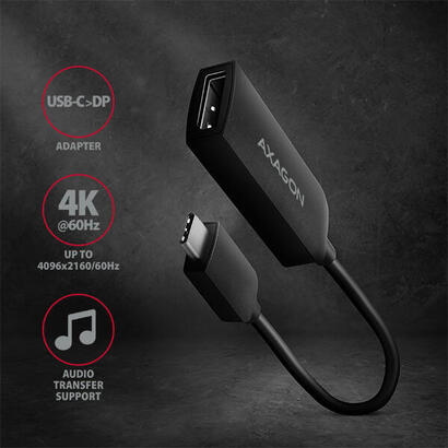 axagon-rvc-dp-usb-c-auf-displayport-adaptador-4k60hz-negro