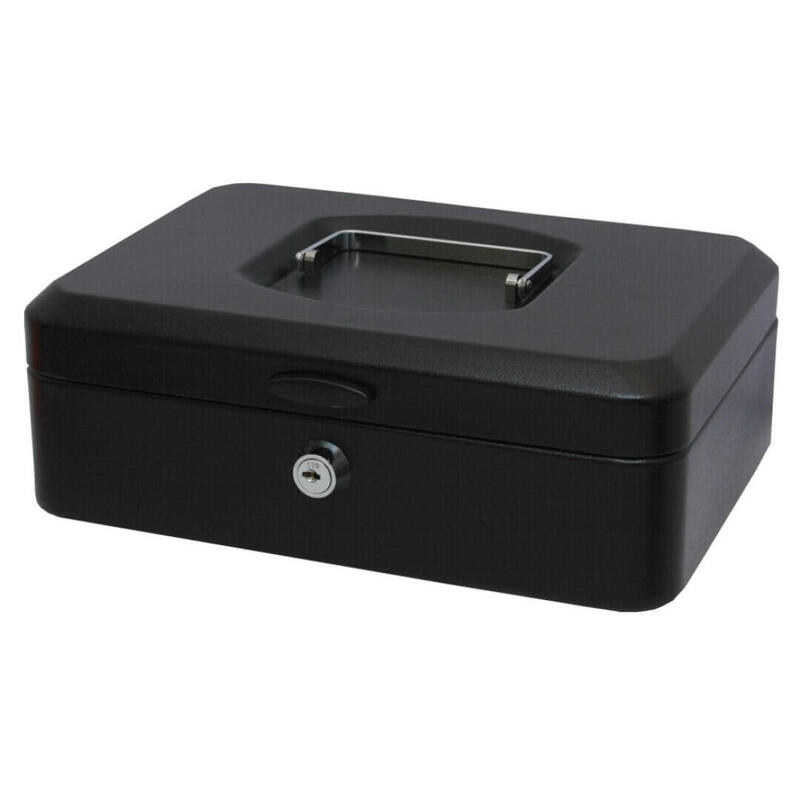 bismark-caja-de-caudales-de-metal-grande-25x9x17cm-con-bandeja-y-cierre-negro