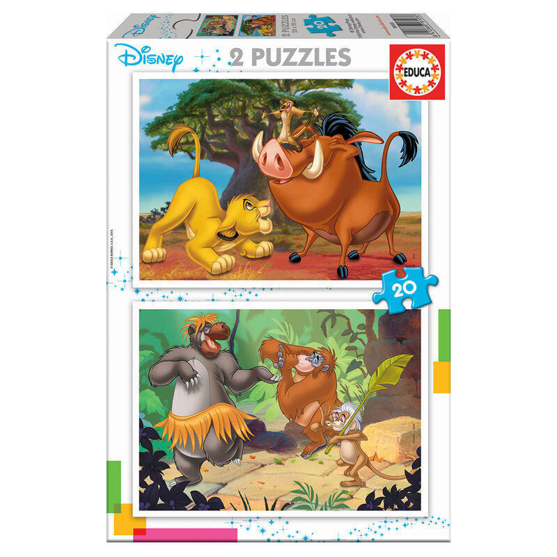 puzzle-rey-leon-el-libro-de-la-selva-animals-disney-2x20pzs