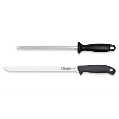 set-chuchillo-jamonero-evo-y-chaira-b-3-claveles