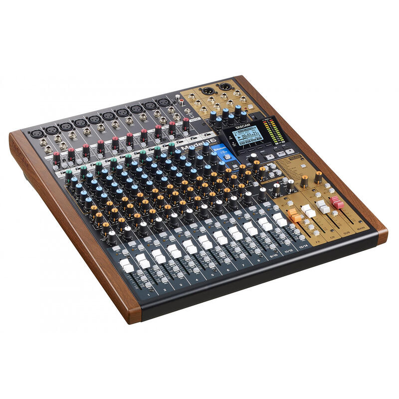 tascam-model-16-mezclador-dj-16-canales-20-30000-hz-negro-oro-madera tascam-model-16-mezclador-dj-16-canales-20-30000-hz-negro-oro-madera