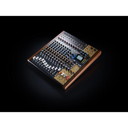 tascam-model-16-mezclador-dj-16-canales-20-30000-hz-negro-oro-madera