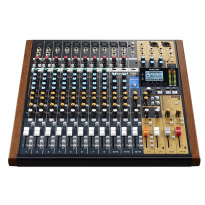 tascam-model-16-mezclador-dj-16-canales-20-30000-hz-negro-oro-madera