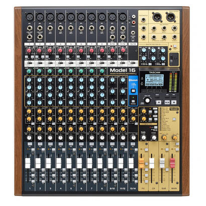 tascam-model-16-mezclador-dj-16-canales-20-30000-hz-negro-oro-madera