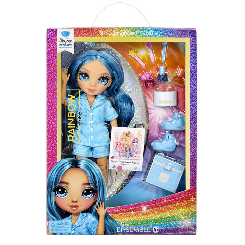 muneca-mga-entertainment-rainbow-high-junior-high-pj-party-skyler-blue530947-euc