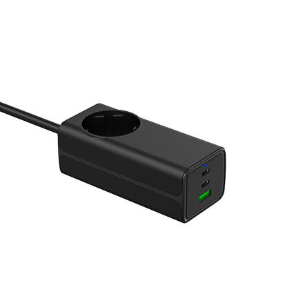 akyga-cargador-ak-ch-21-65w-2xusb-c-usb-a-pd-gan-5-20v-15-45a-ac-socket-black