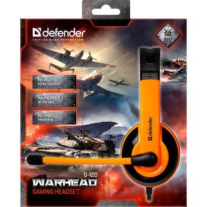 auriculares-defender-warhead-g-120-juego-negro-naranja