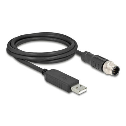 delock-64257-cable-de-conexion-serie-m12-con-chipset-ftdi-usb-20-tipo-a-macho-a-m12-rs-232-macho-codificacion-a-8-pines-18-m-neg