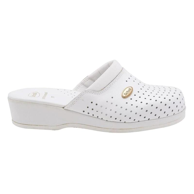 scholl-clog-backguard-zuecos-blancos-de-mujer-talla-37