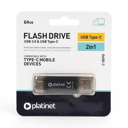 platinet-pendrive-usb-30-2en1-usbtype-c-64gb-negro