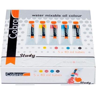 talens-cobra-study-set-estuche-5-tubos-de-40ml-colores-al-oleo-primarios-surtidos