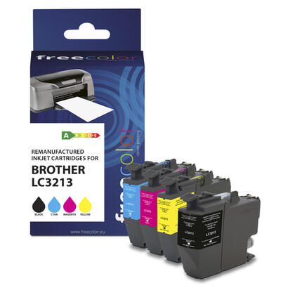 tinta-freecolor-k10199f7-4-piezas-compatible-brother-lc3213-negro-cian-magenta-amarillo