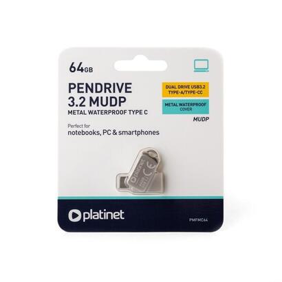 platinet-pendrive-usb-32-mudp-metal-64gb-type-c