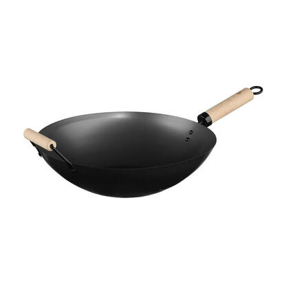 wok-acero-con-mango-de-madera-y-asa-o35-cm