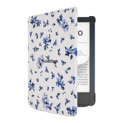 pocketbook-funda-shell-series-para-verse-verse-pro-patron-flores-blanco-azul