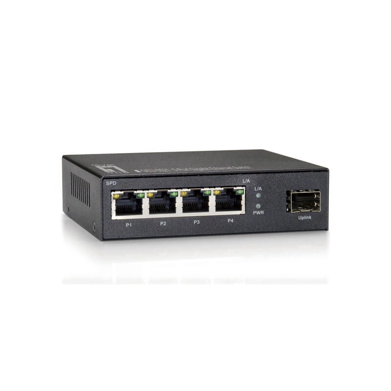 levelone-switch-4x-ge-geu-0521-1xgsfp-metall