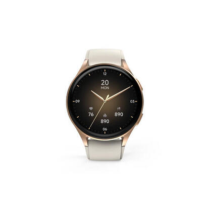hama-smartwatch-8900-gps-amoled-13-zlota-koperta-bezowy-pasek-silikonowy