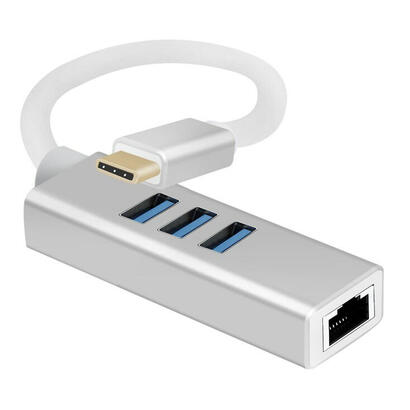 helos-hub-usb-31-tipo-cst-3x-usbrj45-gigabit-ethernet-premium-plata