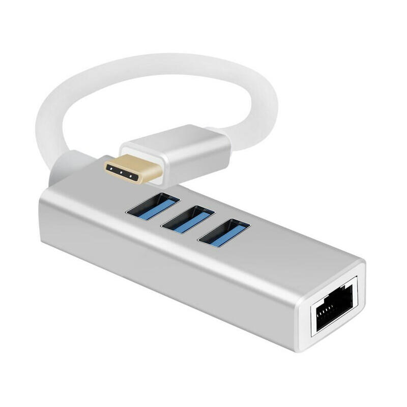 helos-hub-usb-31-tipo-cst-3x-usbrj45-gigabit-ethernet-premium-plata