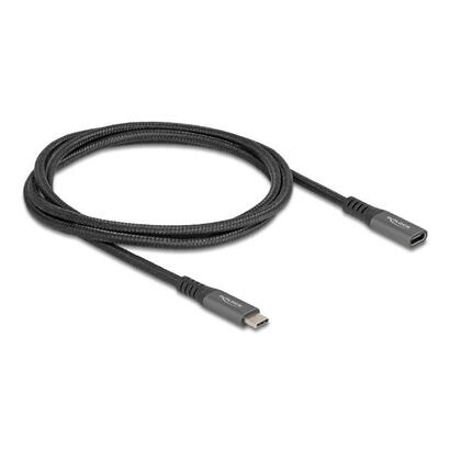 delock-80022-cable-de-extension-usb-10-gbps-usb-type-c-macho-a-hembra-pd-30-100-w-1-m-gris-metal