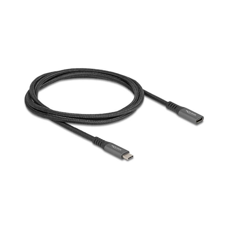 delock-80022-cable-de-extension-usb-10-gbps-usb-type-c-macho-a-hembra-pd-30-100-w-1-m-gris-metal