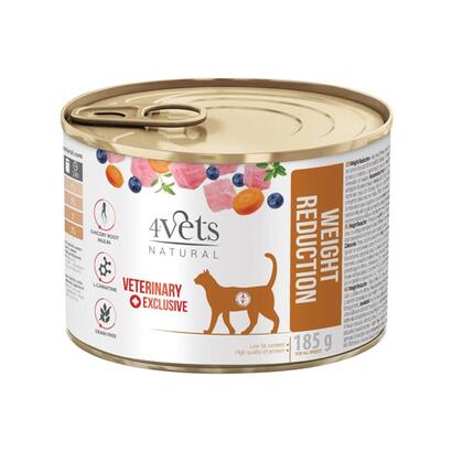 4vets-natural-weight-reduction-comida-humeda-para-gatos-185g