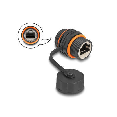 delock-88145-conector-de-cable-rj45-hembra-a-rj45-hembra-cat6a-con-rosca-m20-y-tapa-protectora-ip68-resistente-al-polvo-y-al-agu