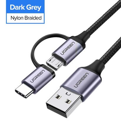 kabel-usb-2w1-ugreen-type-c-micro-usb-qc-30-1m-czarny