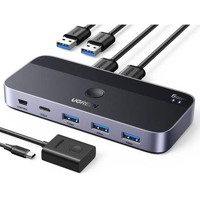 przelacznik-switch-ugreen-cm662-usb-30-switch-2-in-4-2x-kabel-usb-a-negro