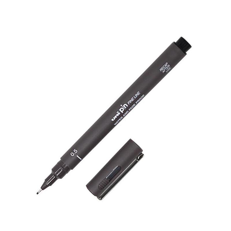 pack-de-12-unidades-uni-ball-uni-pin-rotulador-calibrado-punta-poliacetal-de-005-mm-tinta-resistente-al-agua-y-a