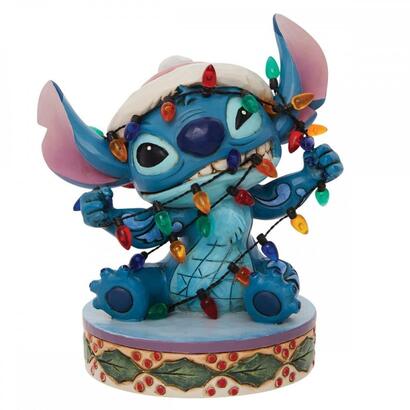 figura-enesco-disney-stitch-envuelto-en-luces-de-navidad