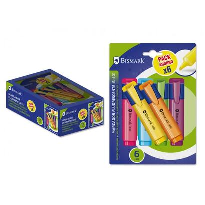 bismark-pack-de-6-rotuladores-fluorescentes-neon-tinta-de-secado-rapido-ideal-para-subrayar-y-resaltar-diseno