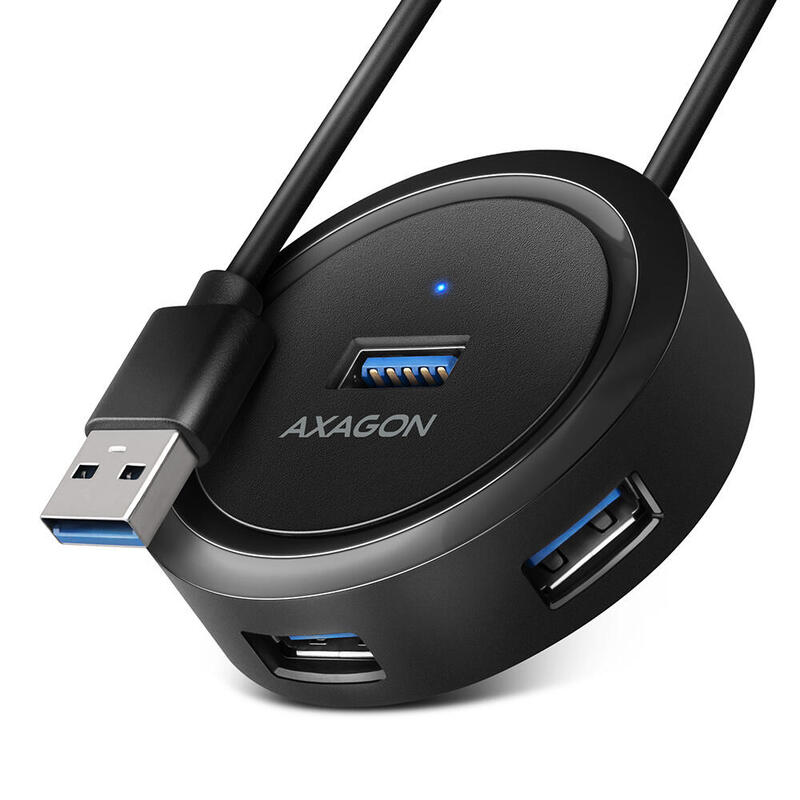 axagon-hue-p1al-hub-de-interfaz-usb-32-gen-1-31-gen-1-type-a-5000-mbits-negro