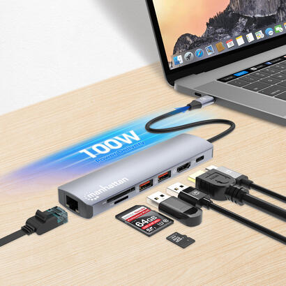 manhattan-7-in-1-4k-usb-c-dockingmation-1xhdmi-2xusb-10gb-s