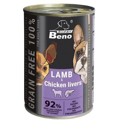 comida-humeda-para-perros-super-beno-lamb-with-chicken-livers-415g