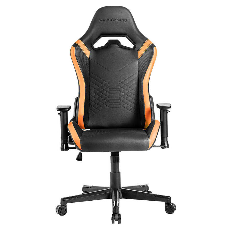 silla-gamer-mars-gaming-mgcprobo-negra-con-detalle-naranjas-brazos-regulables-en-altura-reclinable-135-cojines-ergonomicos-soft-