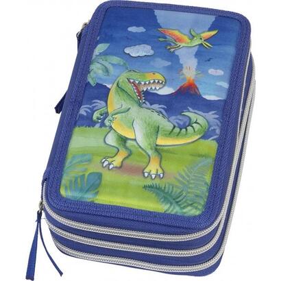 faber-castell-diseno-dinosaurio-estuche-de-3-pisos-con-contenido-de-serie-goma-de-borrar-sacapuntas-lapiz-de-grafito