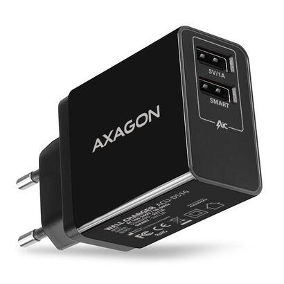 axagon-acu-ds16-cargador-de-red-smart-2x-salidas-usb-5v-22a-5v-1a-16w