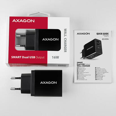 axagon-acu-ds16-cargador-de-red-smart-2x-salidas-usb-5v-22a-5v-1a-16w