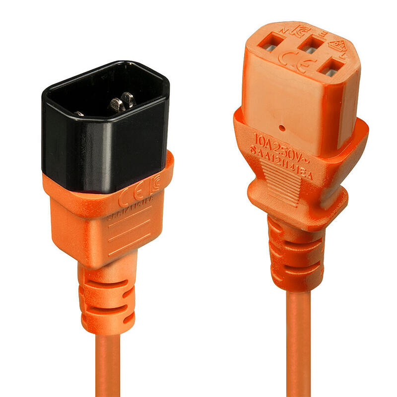 lindy-30473-cable-de-transmision-negro-naranja-05-m-c14-acoplador-c13-acoplador