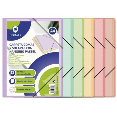 pack-de-24-unidades-bismark-carpeta-de-gomas-a4-kanguro-con-solapas-colores-pastel-surtidos