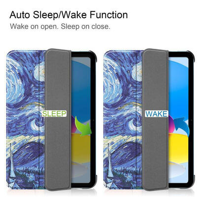 tri-fold-caster-hard-shell-cover-starry-sky-style-for